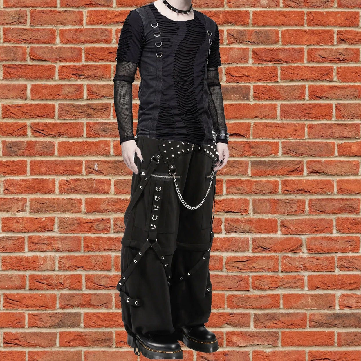 Mens Gothic Trip Pant Bondage Cyber Trip Pant Chain Techno Rock Punk Shorts Usa