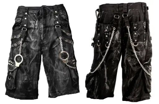 Gothic Jeans Apocalyptic Punk Emo Shorts Mechanic Acid Gothic Cyber Pants