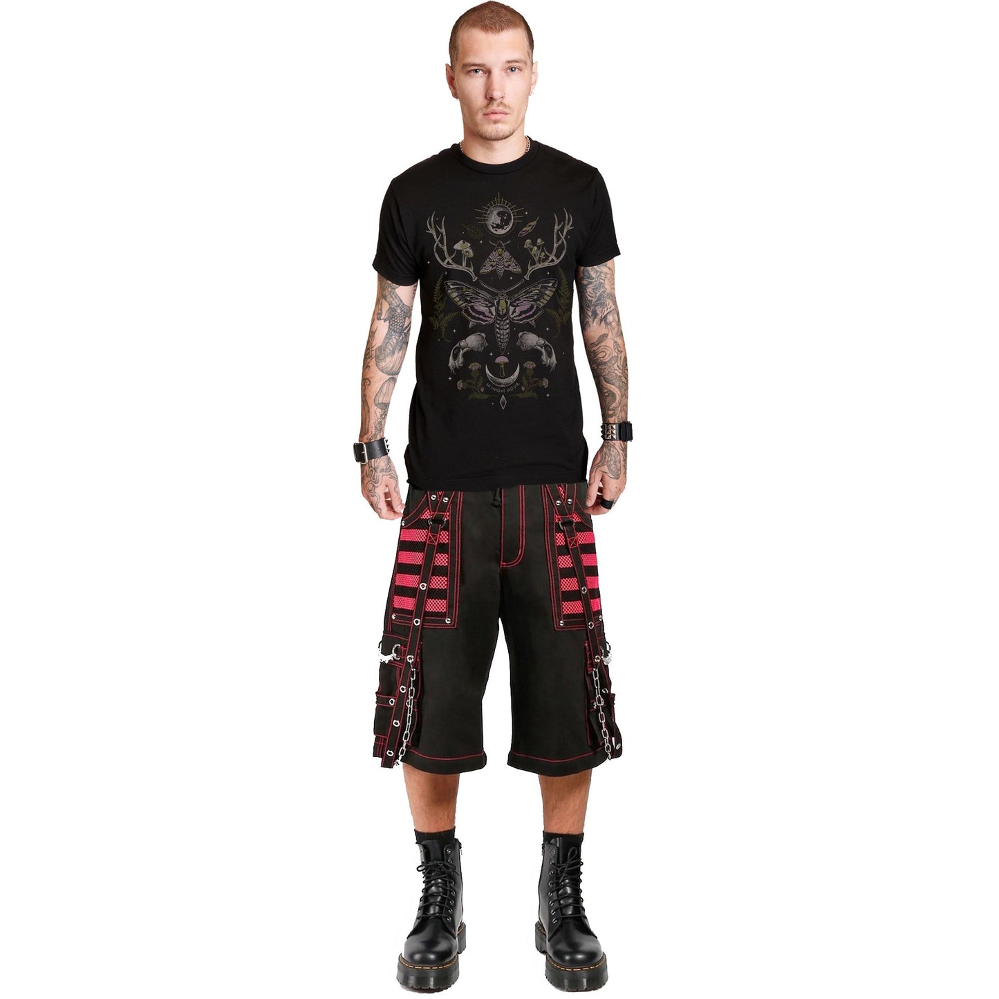 Gothic Extreme Bondage Skater Punk Rocker Cyber Steampunk Electro Short Pink