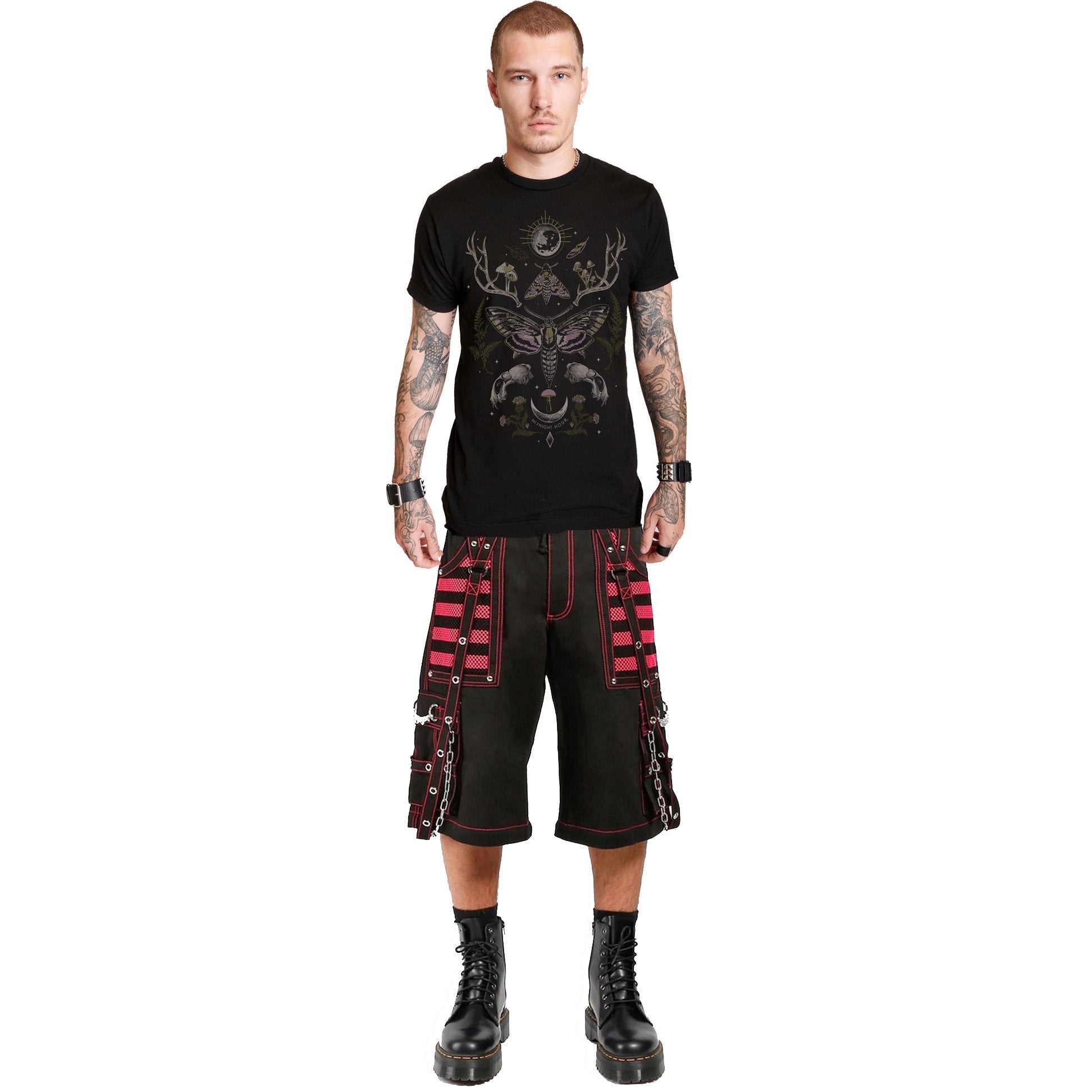 Gothic Extreme Bondage Skater Punk Rocker Cyber Steampunk Electro Short Pink