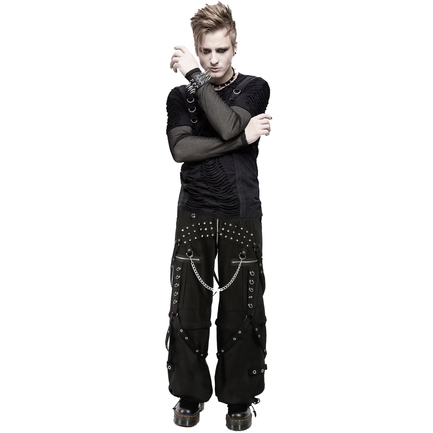 Mens Gothic Trip Pant Bondage Cyber Trip Pant Chain Techno Rock Punk Shorts Usa