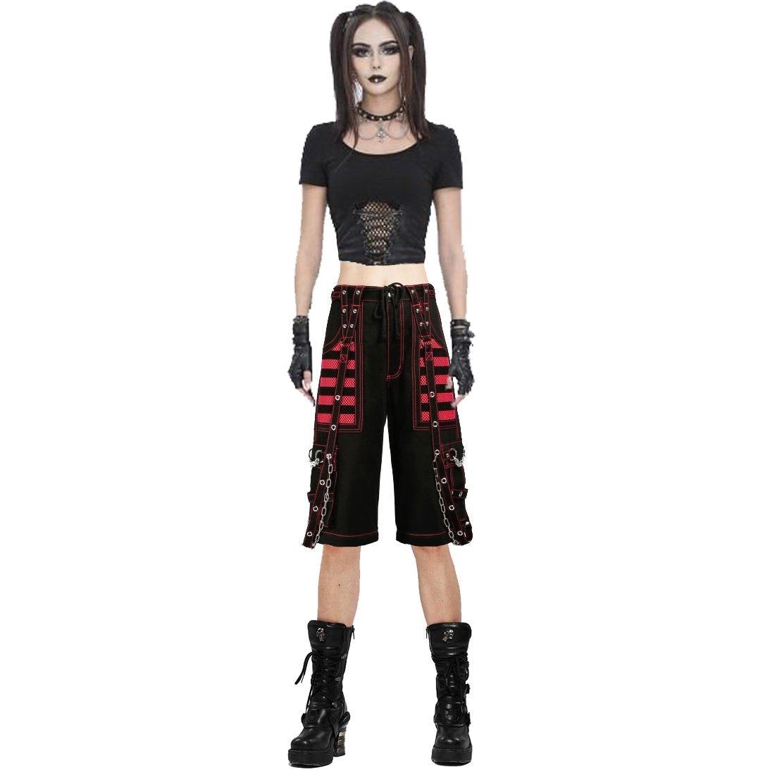 Gothic Extreme Bondage Skater Punk Rocker Cyber Steampunk Electro Short Pink