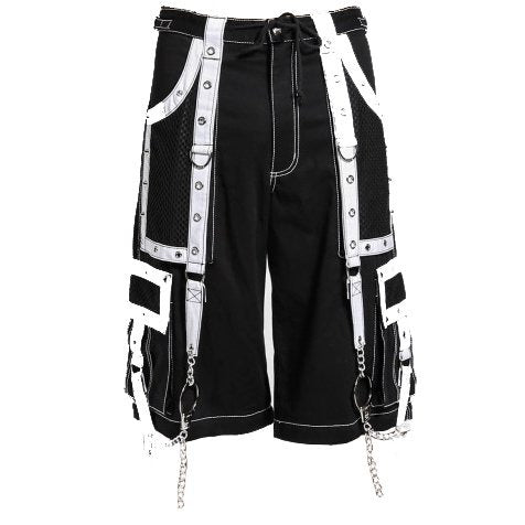 Gothic Mens Handmade Bondage Gothic Cyber Short Chain Techno Rock Punk Shorts
