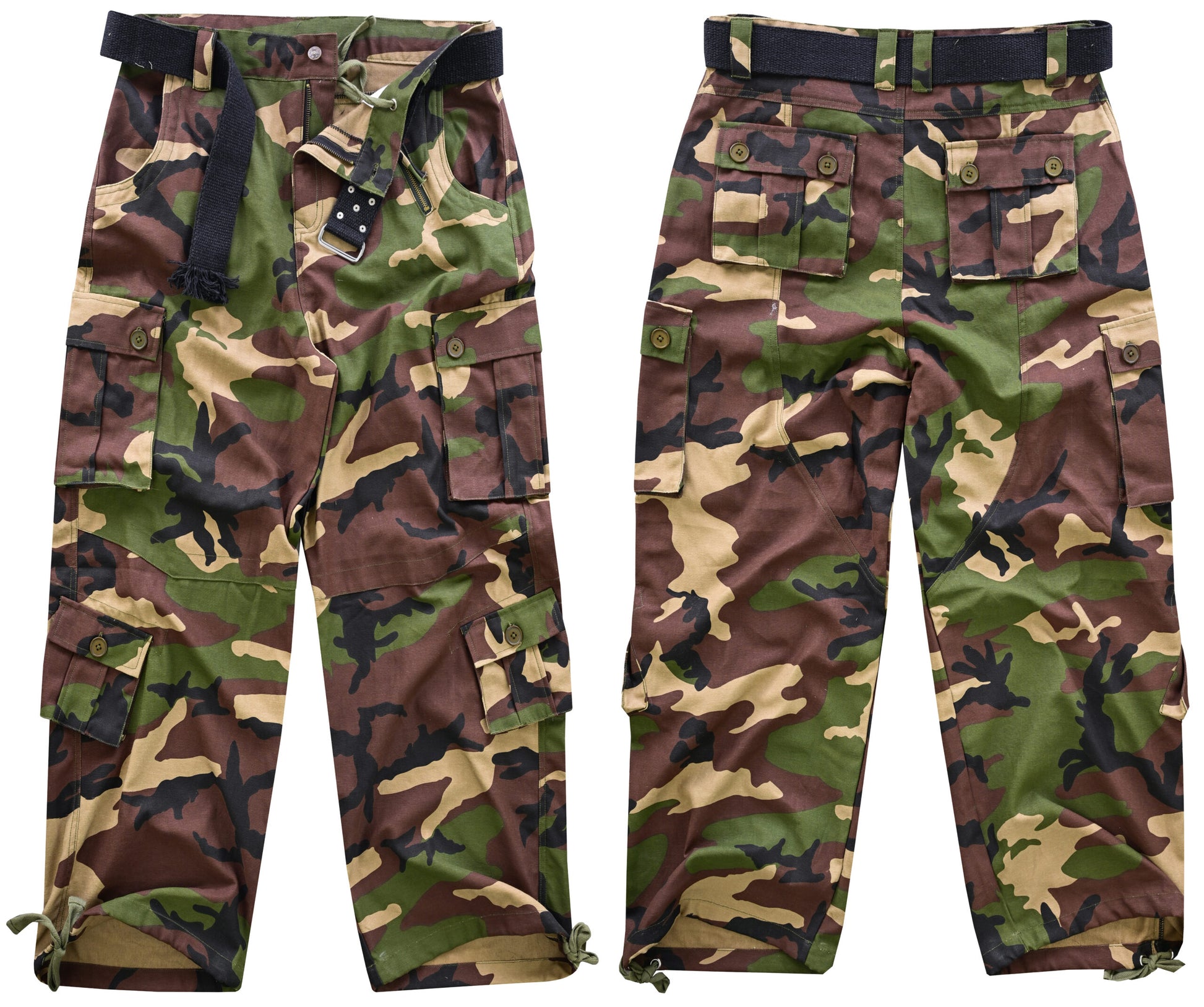 AKARMY Men's Cotton Casual Military Army Camo Combat Work Cargo Pants with 8 Pockets