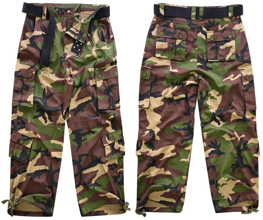 AKARMY Men's Cotton Casual Military Army Camo Combat Work Cargo Pants with 8 Pockets