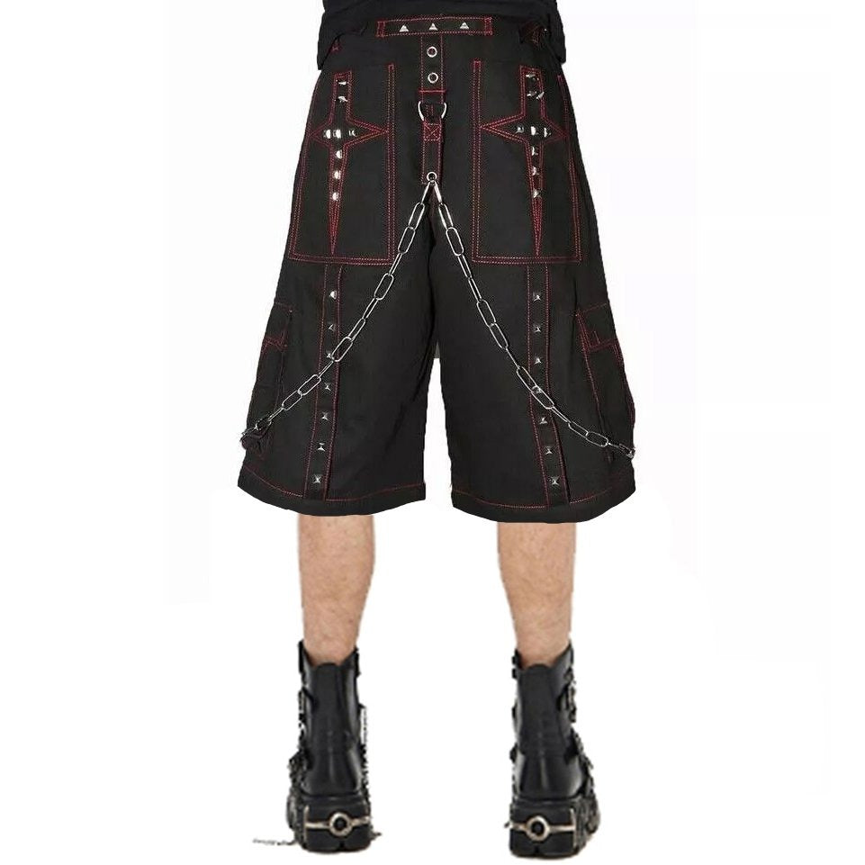 Gothic Tripp Extreme Bondage Skater Gothic Punk Rocker Cyber Gothic Steampunk Biker Emo Black Dagger Shorts