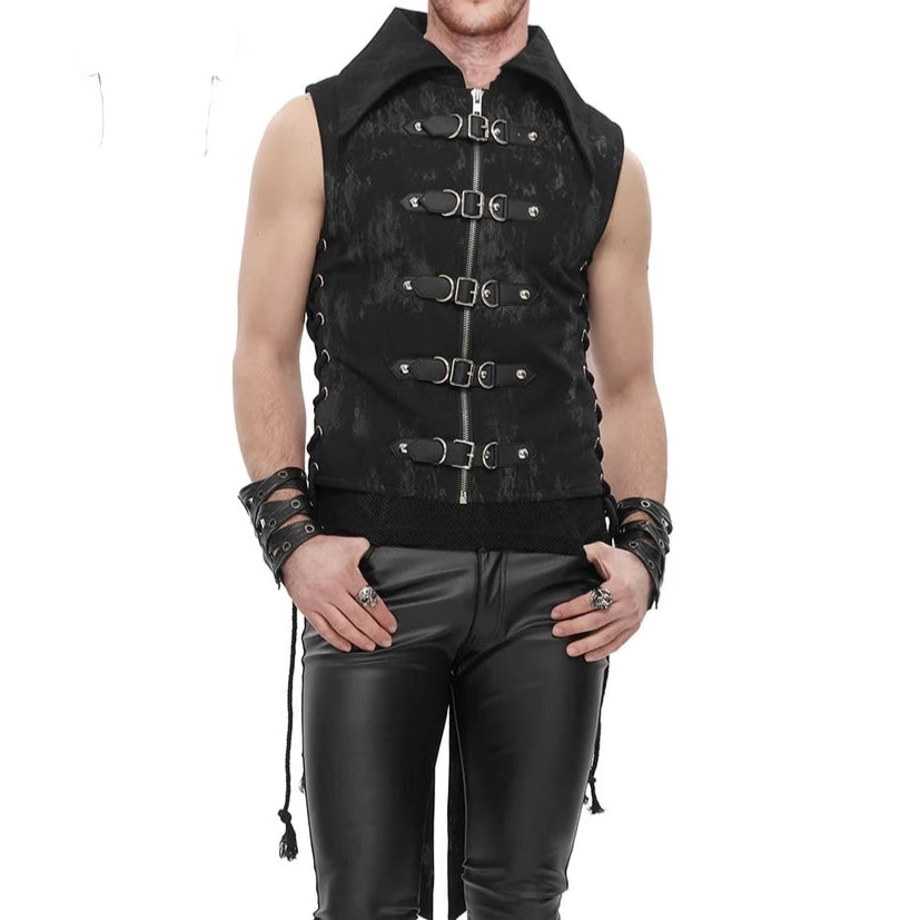 Devil Fashion Mens Apocalyptic Punk Tailed Waistcoat Vest
