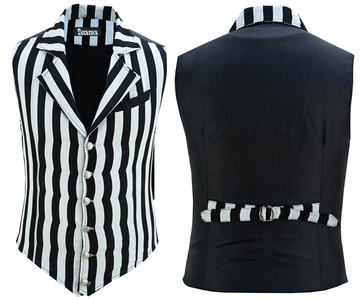 Handmade Black And White Men's Victorian Suit Gentleman Vest Steampunk Gothic Waistcoat/Usa