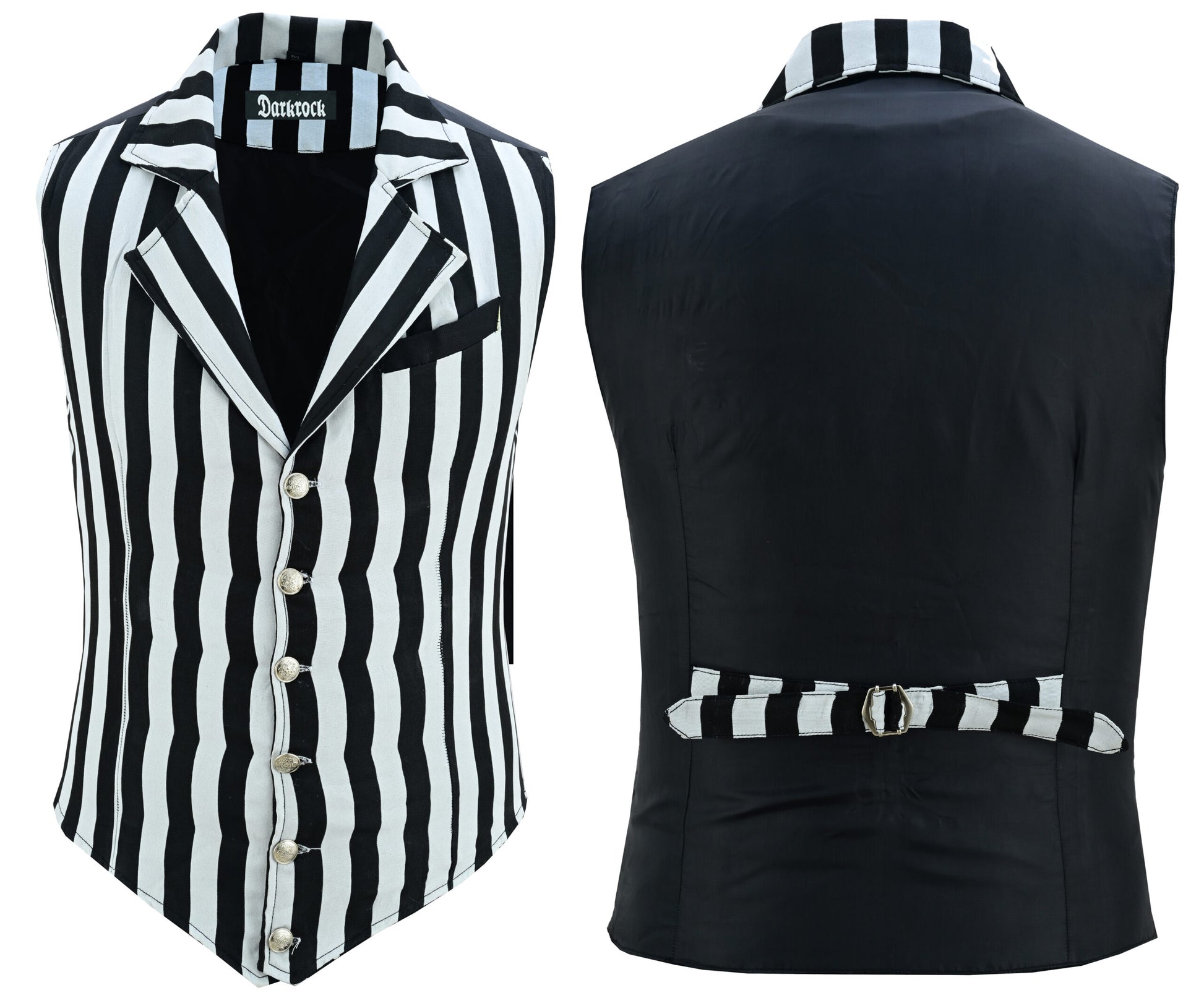 Handmade Black And White Men's Victorian Suit Gentleman Vest Steampunk Gothic Waistcoat/Usa