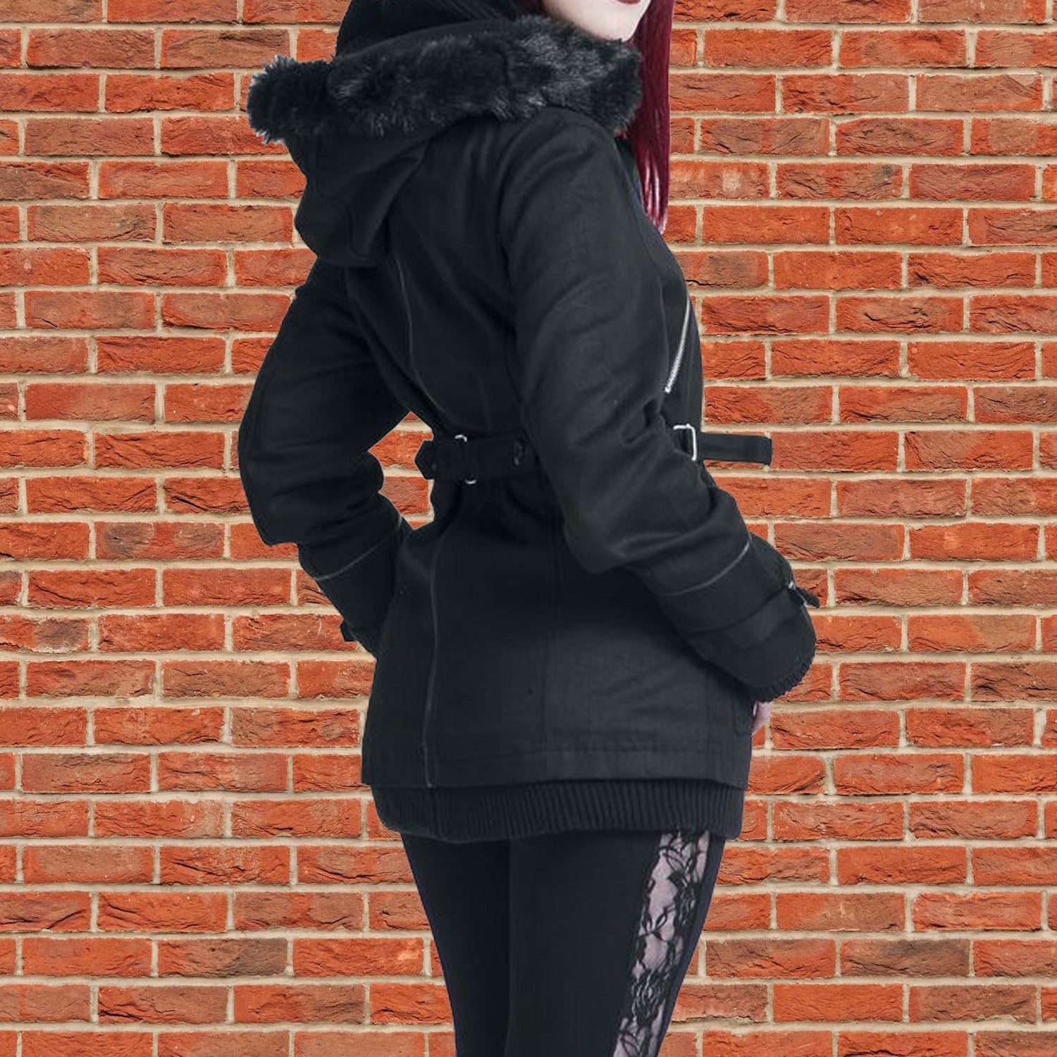 Gothic Chase Coat Winter Jacket black