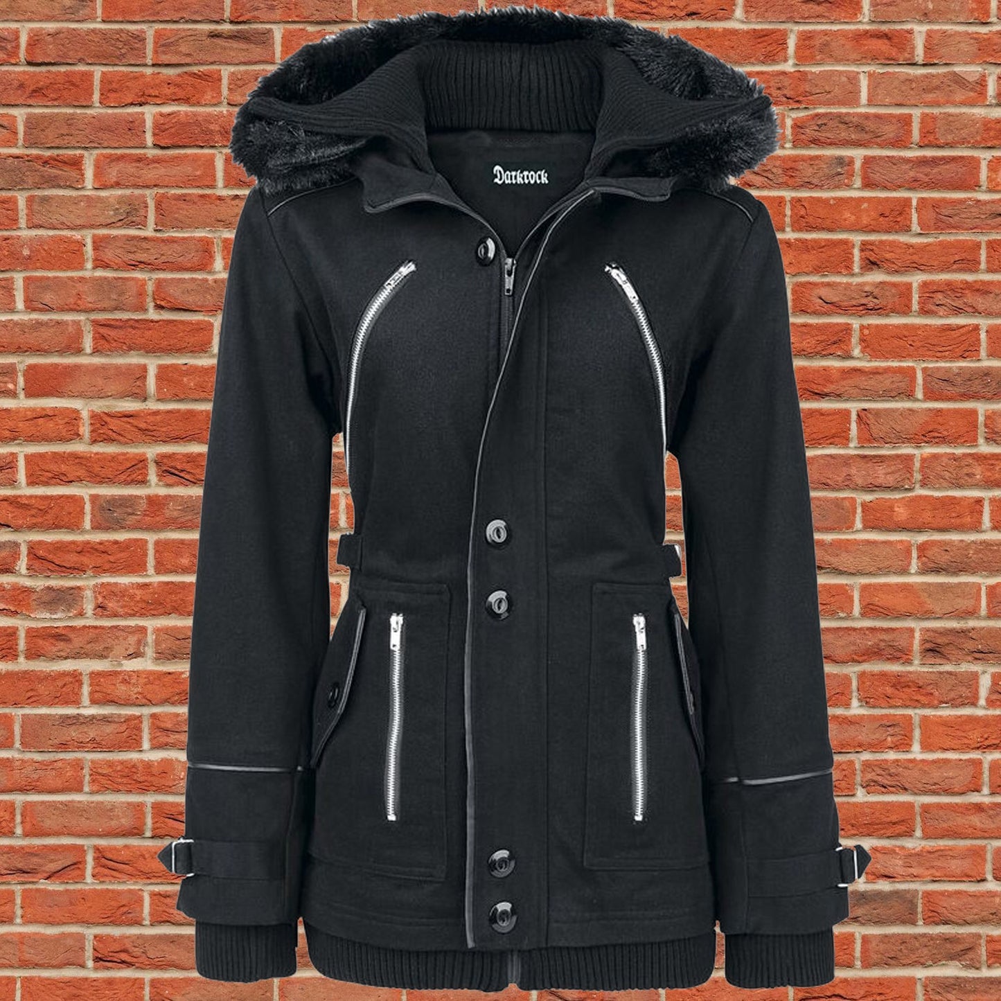 Gothic Chase Coat Winter Jacket black