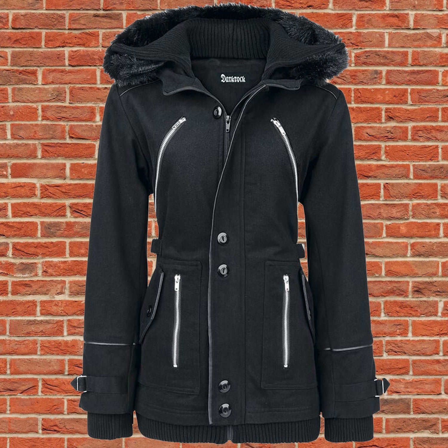 Gothic Chase Coat Winter Jacket black