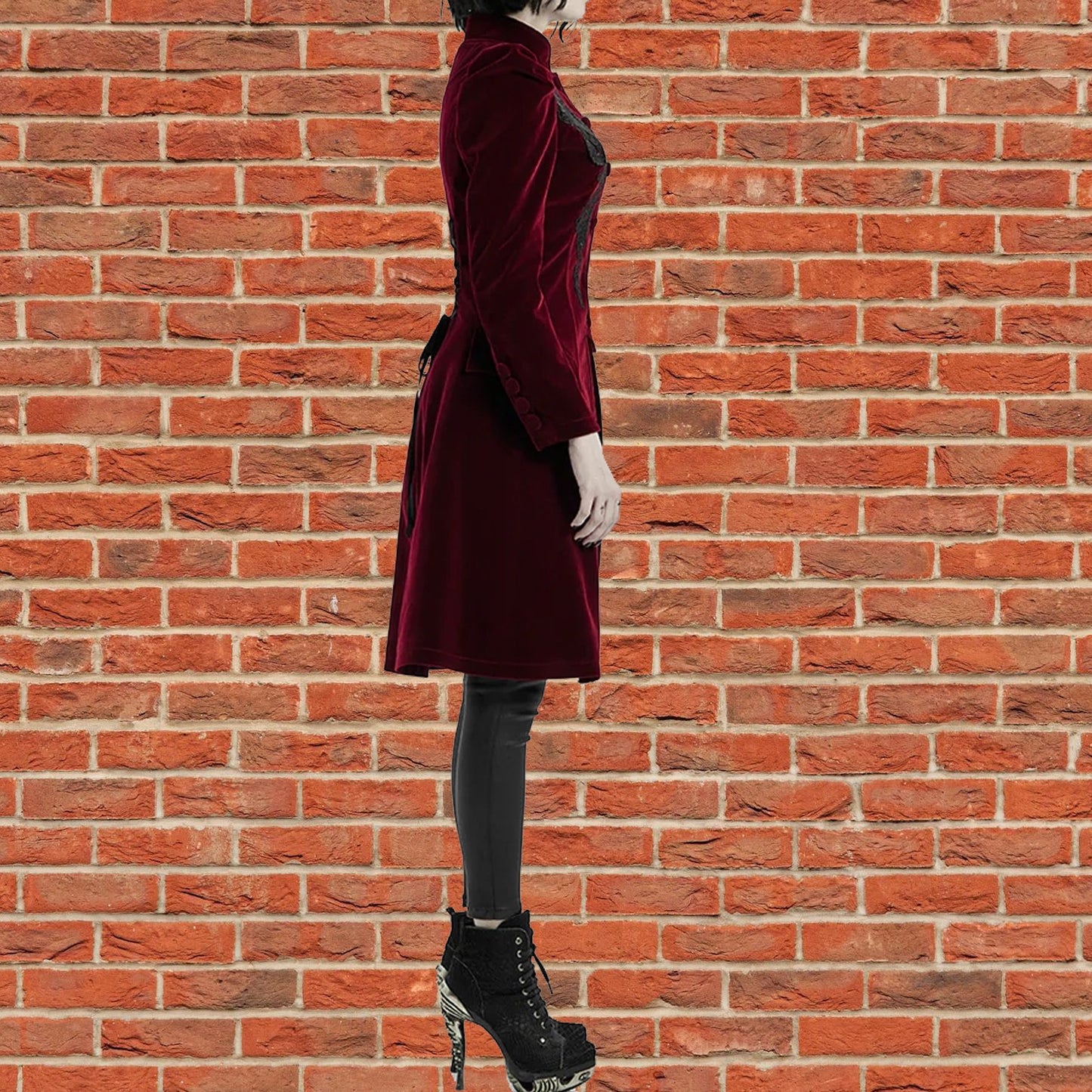 Womens Vespertine Mid Length Coat Red