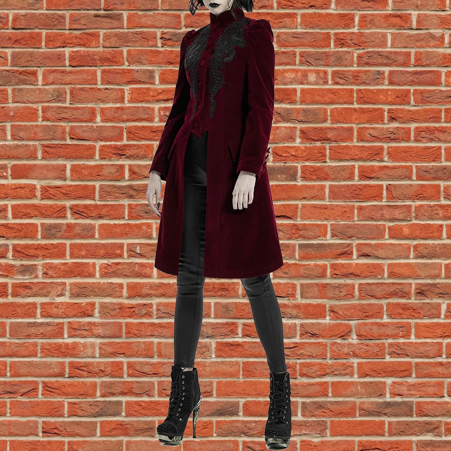 Womens Vespertine Mid Length Coat Red