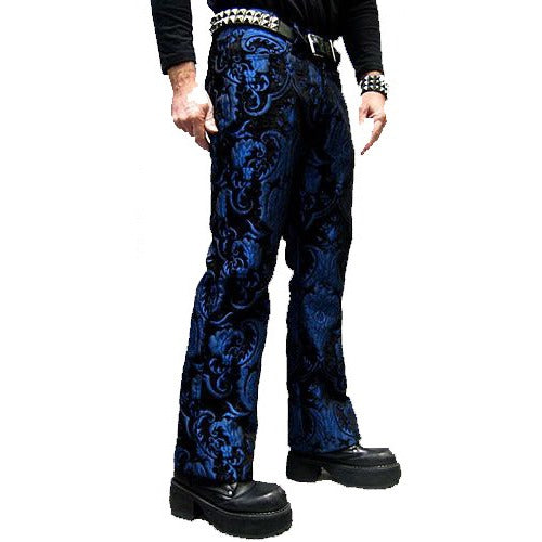 Tapestry Victorian Vampire Dracula Gothic Steampunk Pirate Blue/Black Pants