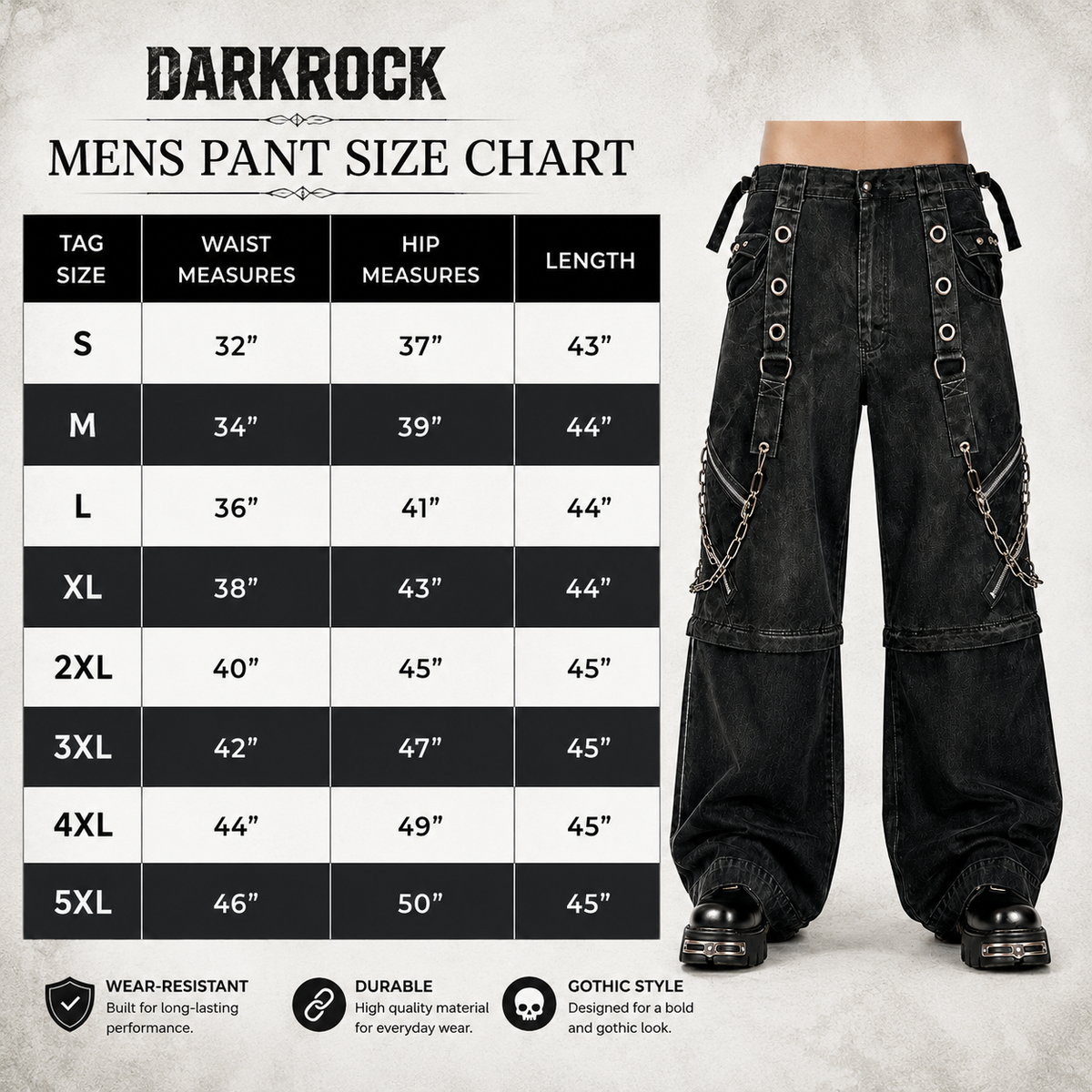 Prime Quality Bondage Gothic Wax Cotton Men's Cyber Rave Techno Jeans Punk Shorts Biker Pants USA