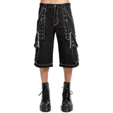Prime Quality Gothic Men's Black Bondage Gothic Cyber Pant Chain Techno Rock Punk Shorts