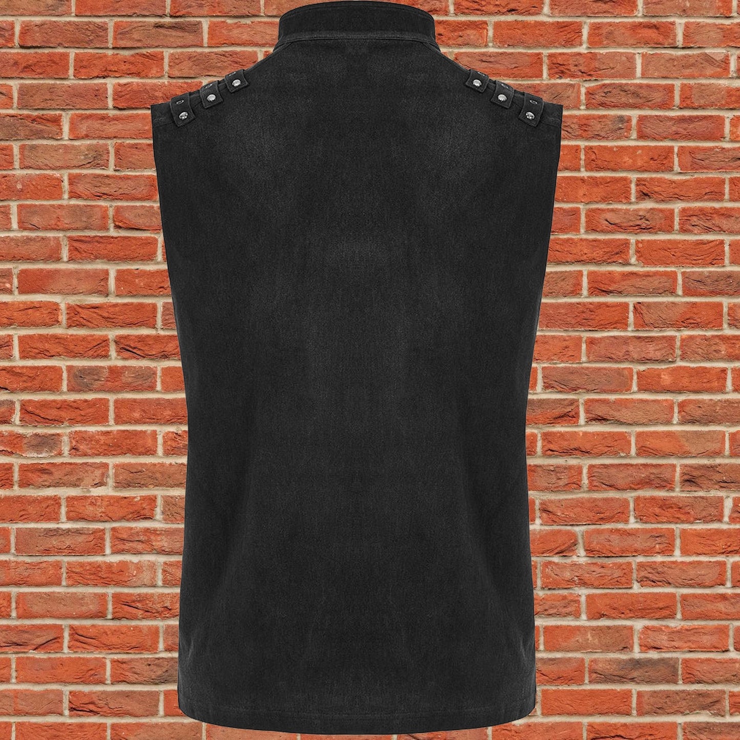 Gothic Mens Dark Gothic Zip Up Tank Top Vest