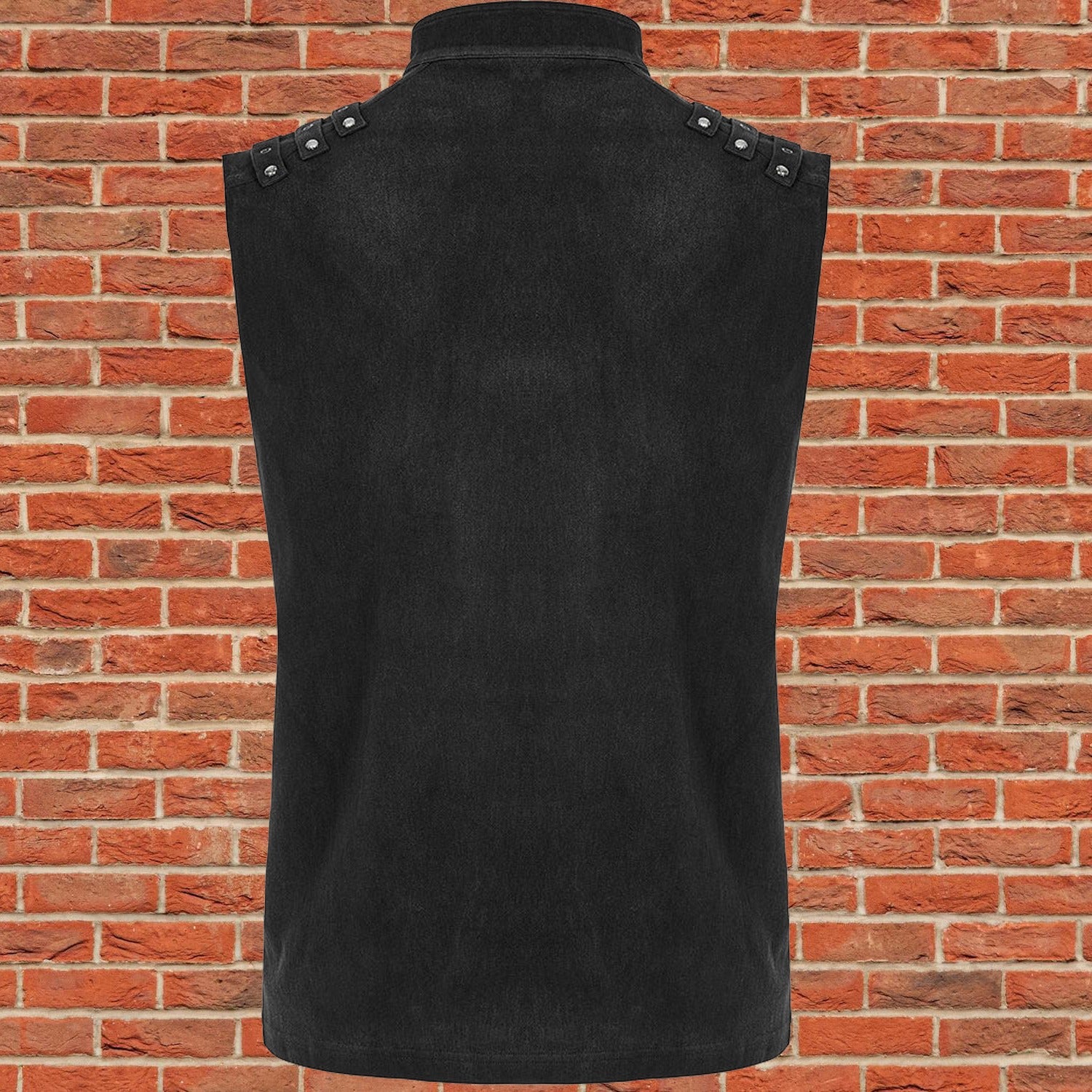 Gothic Mens Dark Gothic Zip Up Tank Top Vest