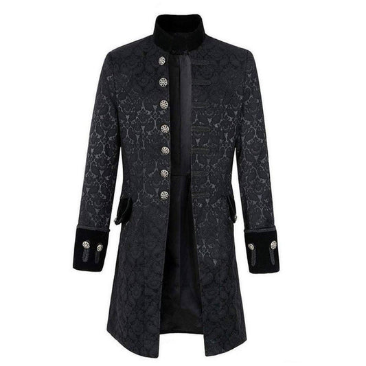 Handmade Renaissance Men's Velvet Goth Steampunk Victorian Frock Coat/Brocade