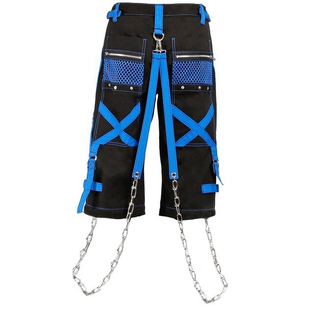 Gothic Handmade Gothic Bondage Mens Short Alternative Punk Rock Black Blue Emo Shorts