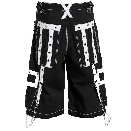 Gothic Mens Handmade Bondage Gothic Cyber Short Chain Techno Rock Punk Shorts