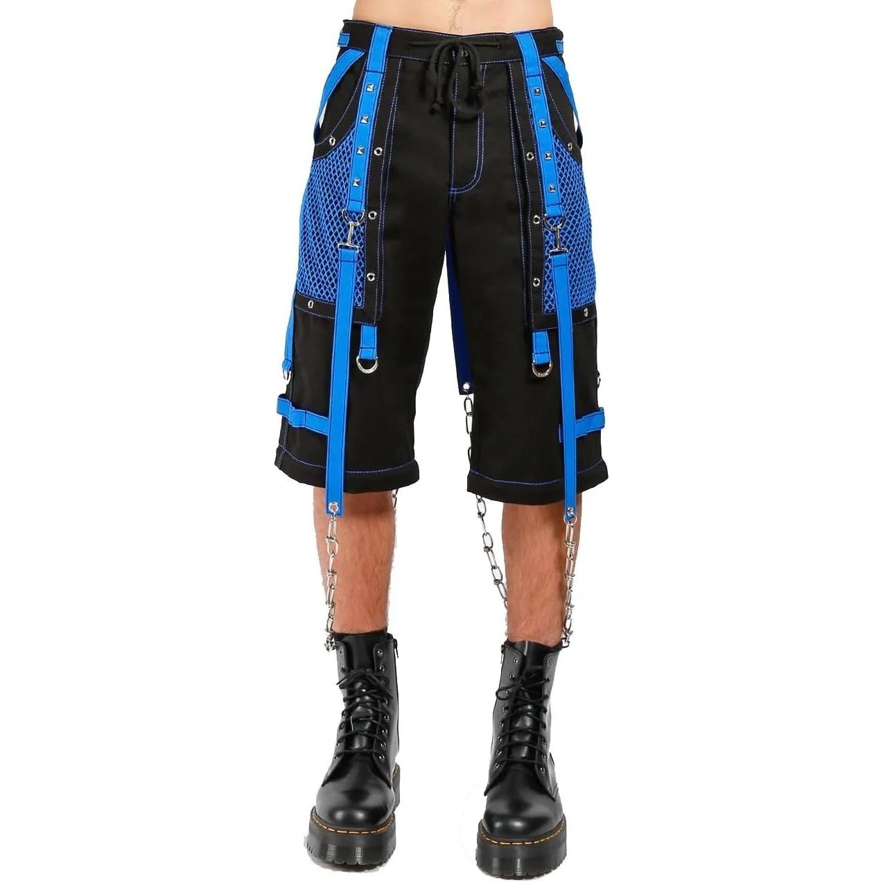 Gothic Handmade Gothic Bondage Mens Short Alternative Punk Rock Black Blue Emo Shorts