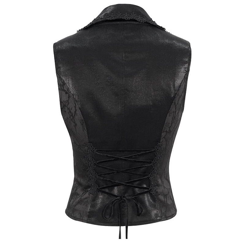 Women's Gothic Floral Embroidered Swallow-tailed Vest