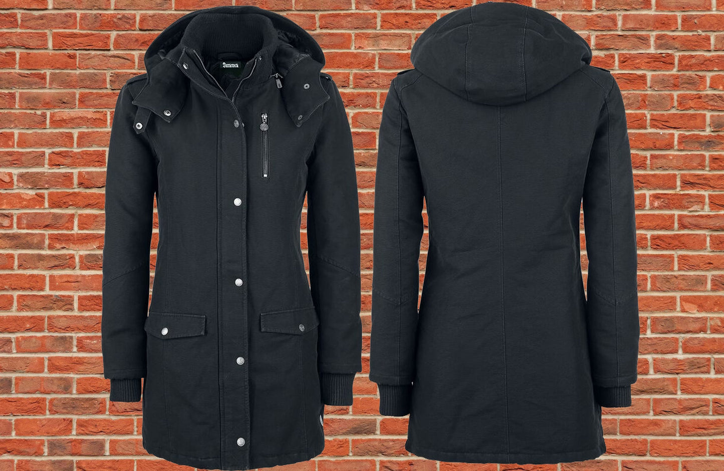 Gothic Ladies Parka Winter Jacket black
