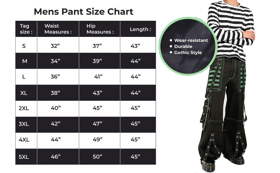 Extreme Bondage Skater Gothic Punk Rocker Cyber Goth Steampunk Biker Pants