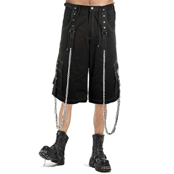 Gothic Mens Gothic Cool Cyber Bondage Baggy Shorts