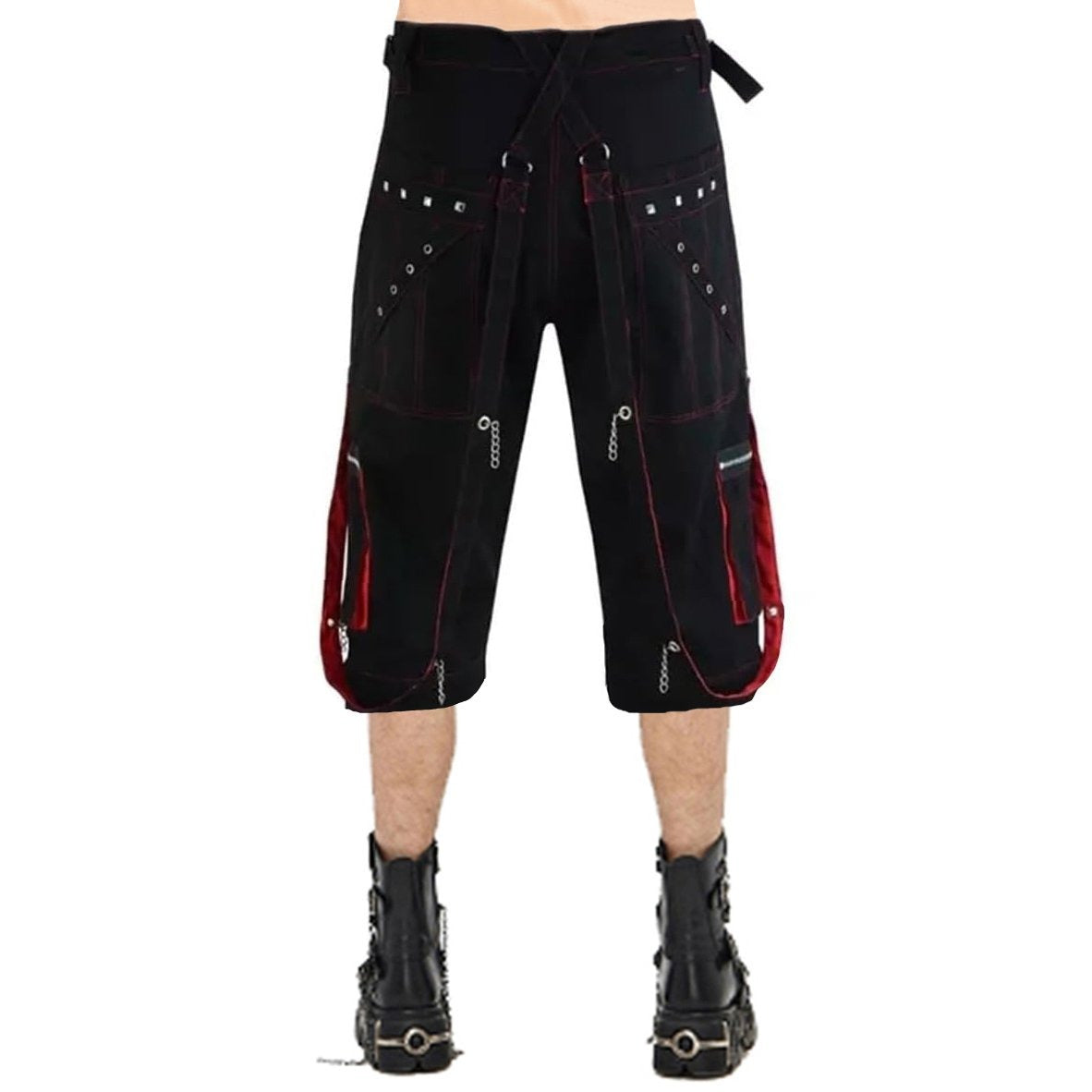 Gothic Mens Black Stylish Pant Trouser Slim fit Straight Black Red Colour Shorts