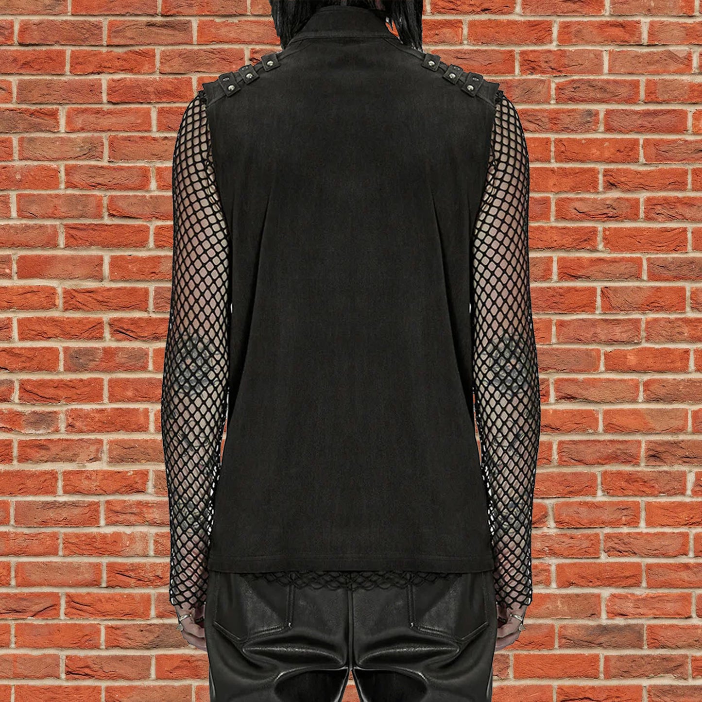 Gothic Mens Dark Gothic Zip Up Tank Top Vest