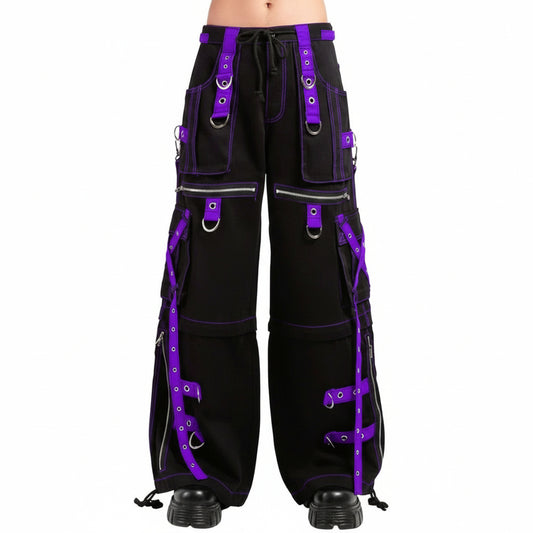 Gothic X-Strap Zip Off Pant Black/Purple