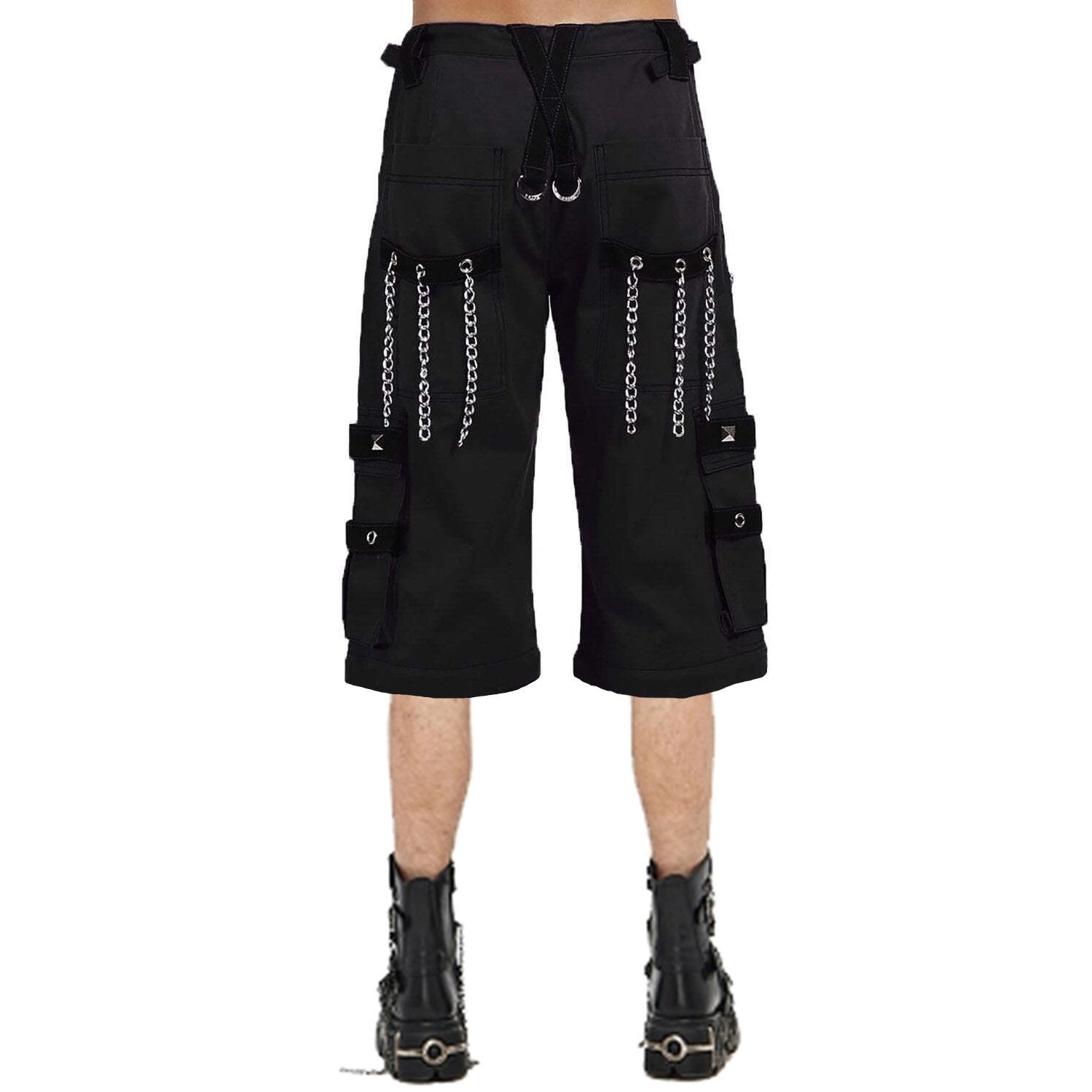 Gothic Dark Cuff Shorts Black