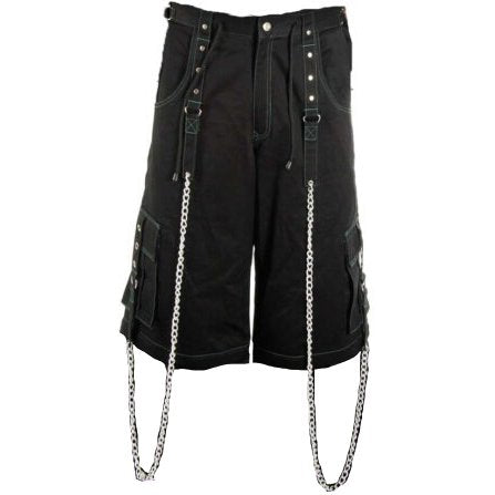 Gothic Mens Gothic Cool Cyber Bondage Baggy Shorts