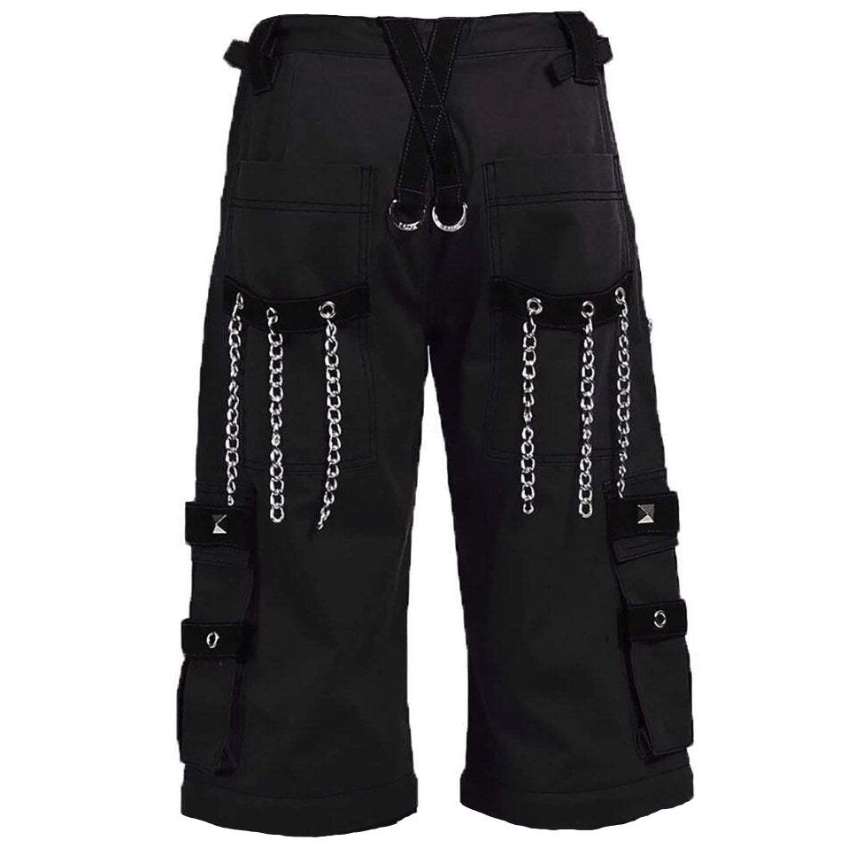 Gothic Dark Cuff Shorts Black
