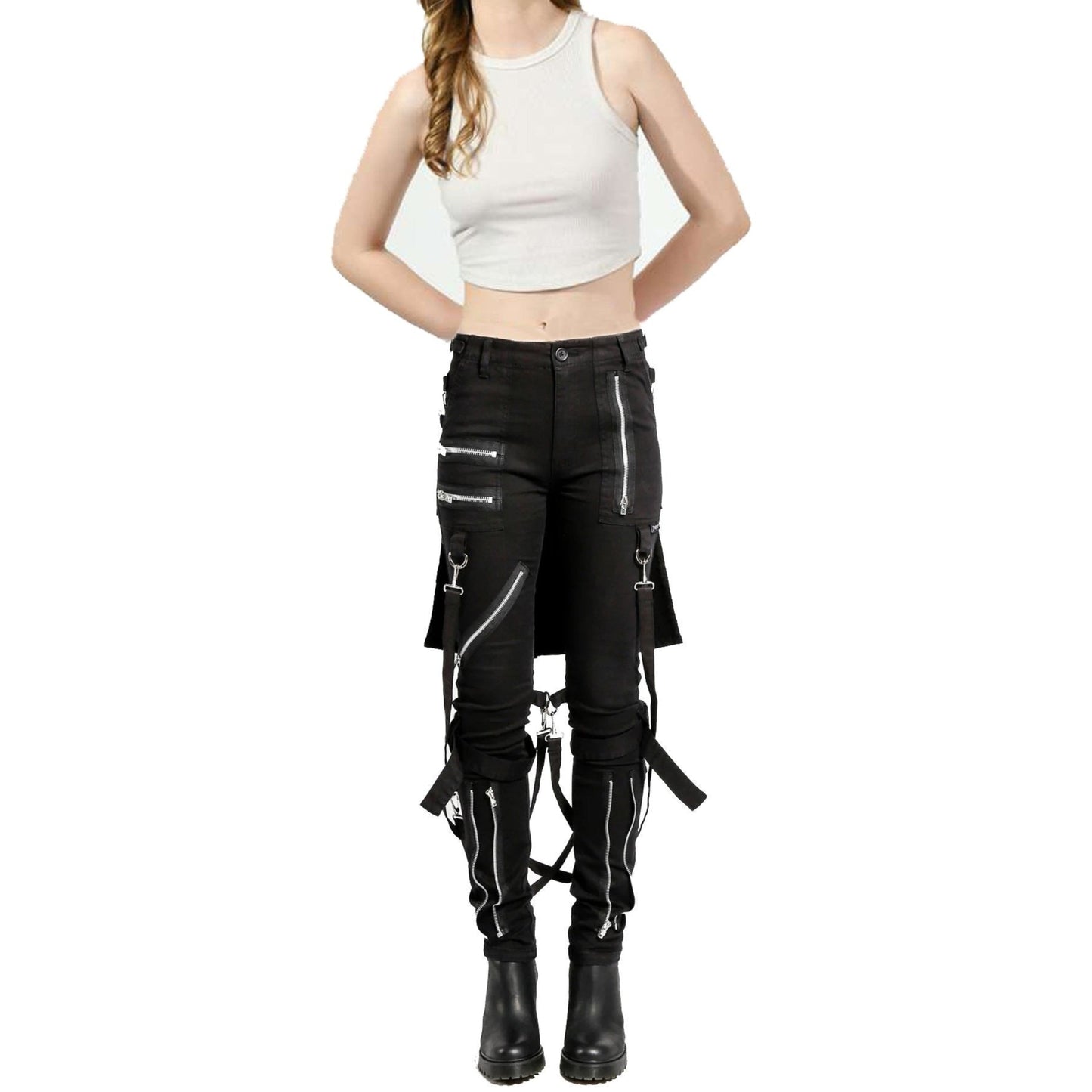 Womens Bumflap Extreme Bondage Gothic Punk Rocker Cyber Steampunk Emo Pants