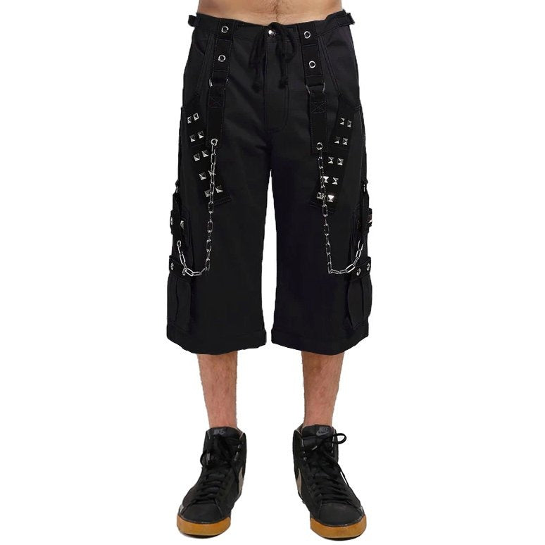 Gothic Dark Cuff Shorts Black