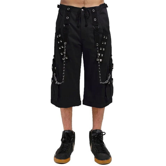 Gothic Dark Cuff Shorts Black