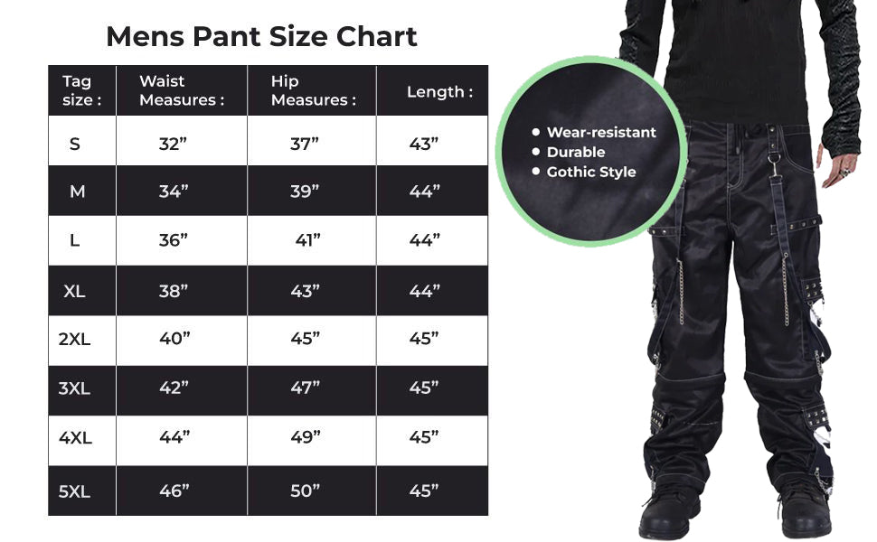 Gothic Bondage Black Big Skull Men Pant Alternative Punk Rock Emo Trouser Pant Shorts/Usa