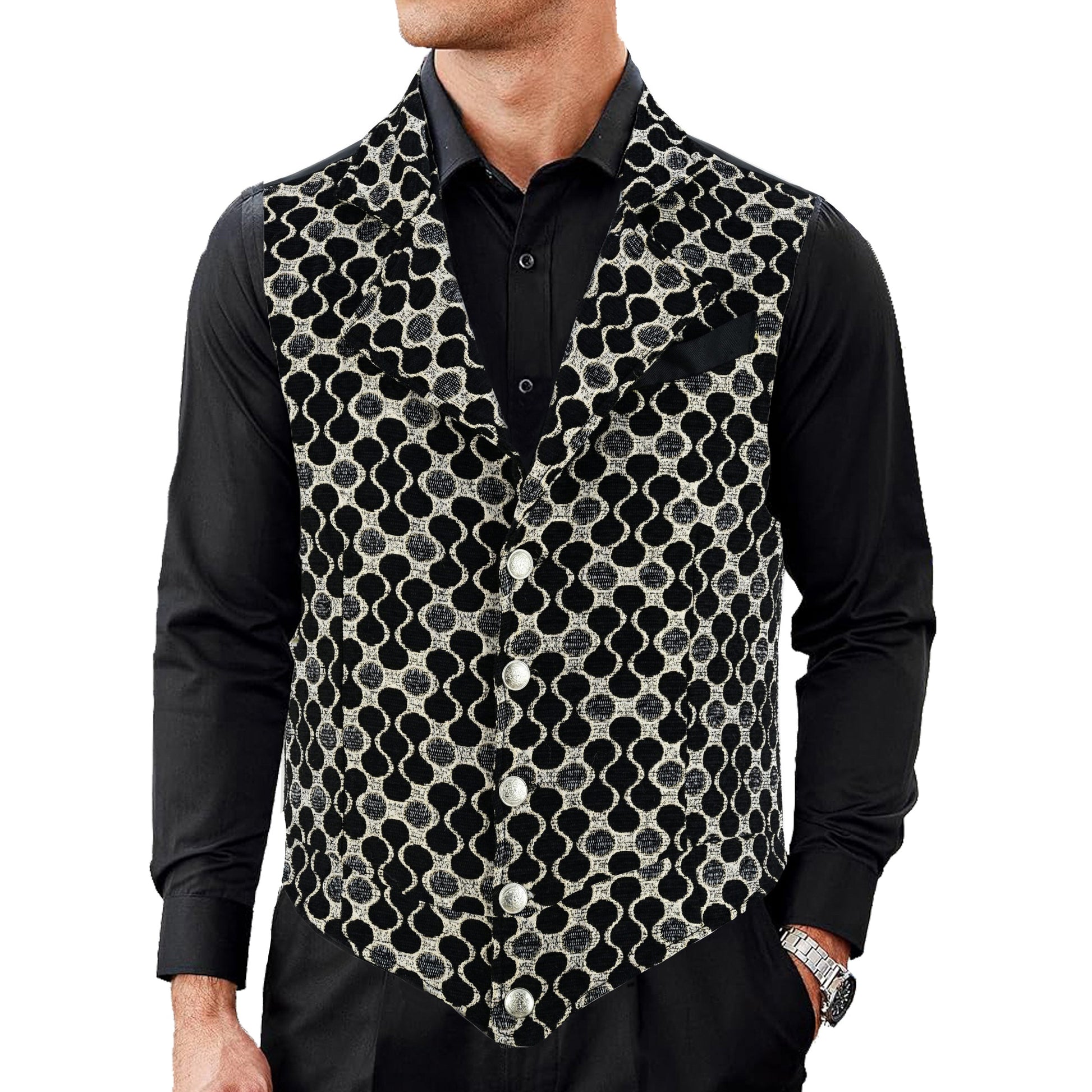 Handmade Gold Men's Victorian Suit Gentleman Vest Steampunk Gothic Waistcoat/Usa