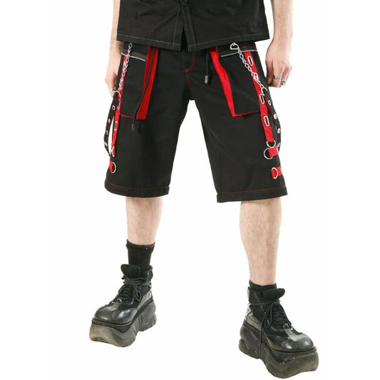 Men's Gothic Handmade Bondage Punk Rock Transformer Black Red Shorts