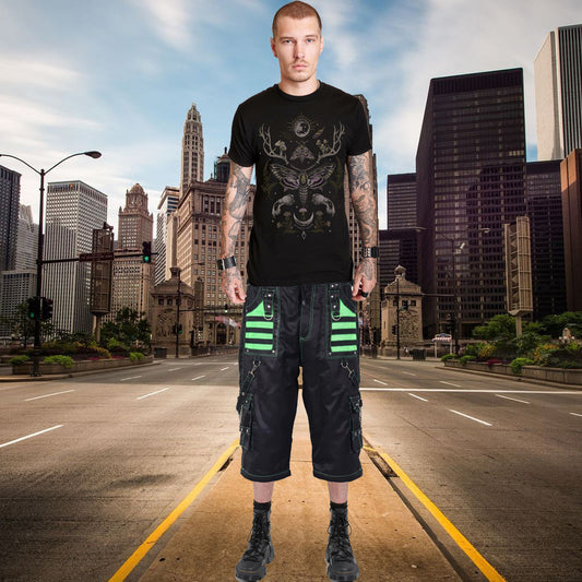 Extreme Bondage Skater Gothic Punk Rocker Cyber Goth Steampunk Biker Shorts