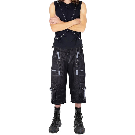 Gothic Bondage Reflective Men Short Alternative Punk Rock Emo Shorts