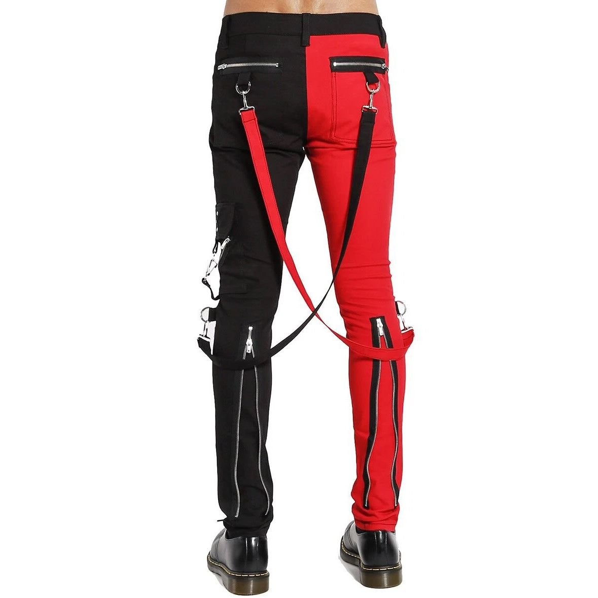 Men Gothic Split Leg Bondage Pant Rock Hard Trouser Heavy Weight Emo Pants