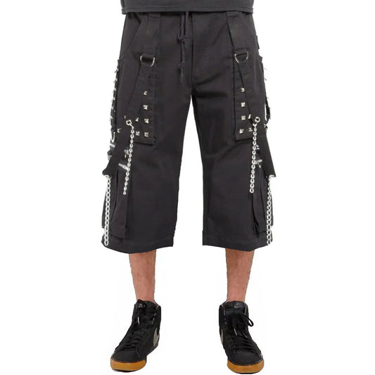Men's Electro Bondage Rave Gothic Cyber Chain Goth Jeans Punk Rock Shorts