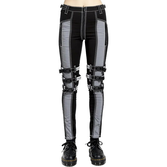 Prime Quality Gothic Bondage Reflective Men Pant Alternative Punk Rock Emo Trouser Pant Emo