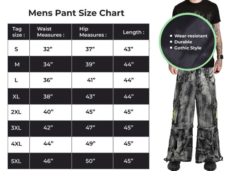 Gothic Men's Biohazard Black Denim Storm Wash Pant