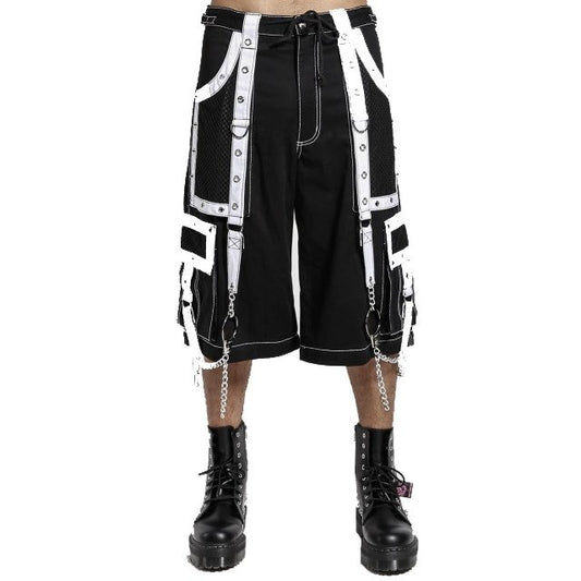 Gothic Mens Handmade Bondage Gothic Cyber Short Chain Techno Rock Punk Shorts